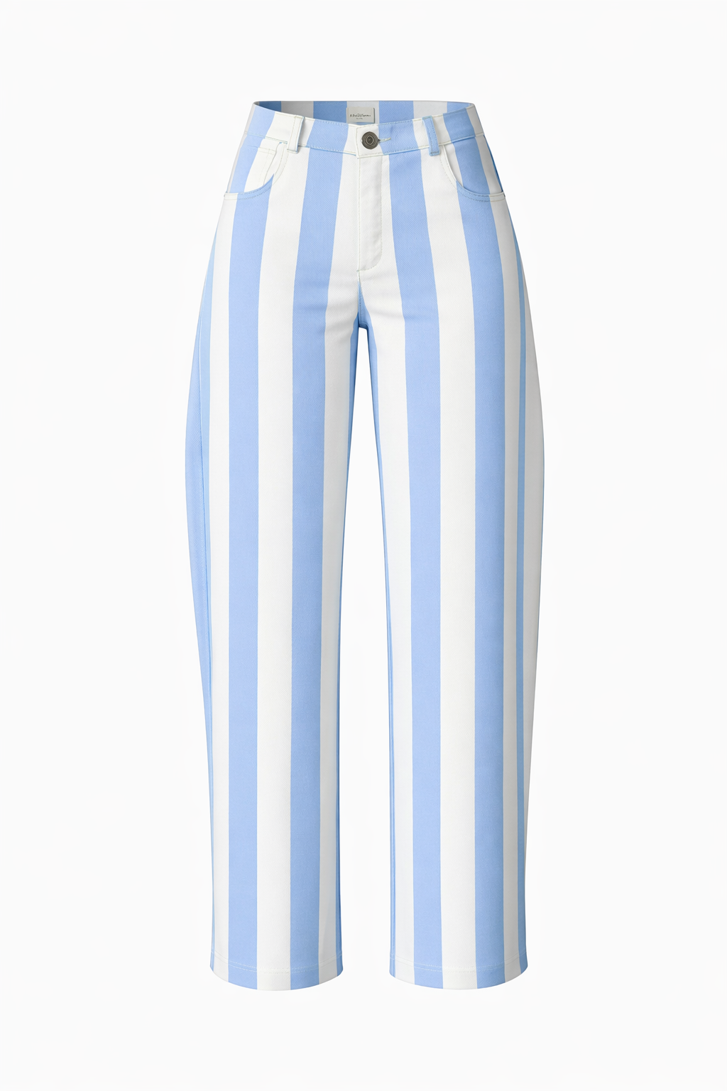BABY BLUE STRIPE BARREL PANTS