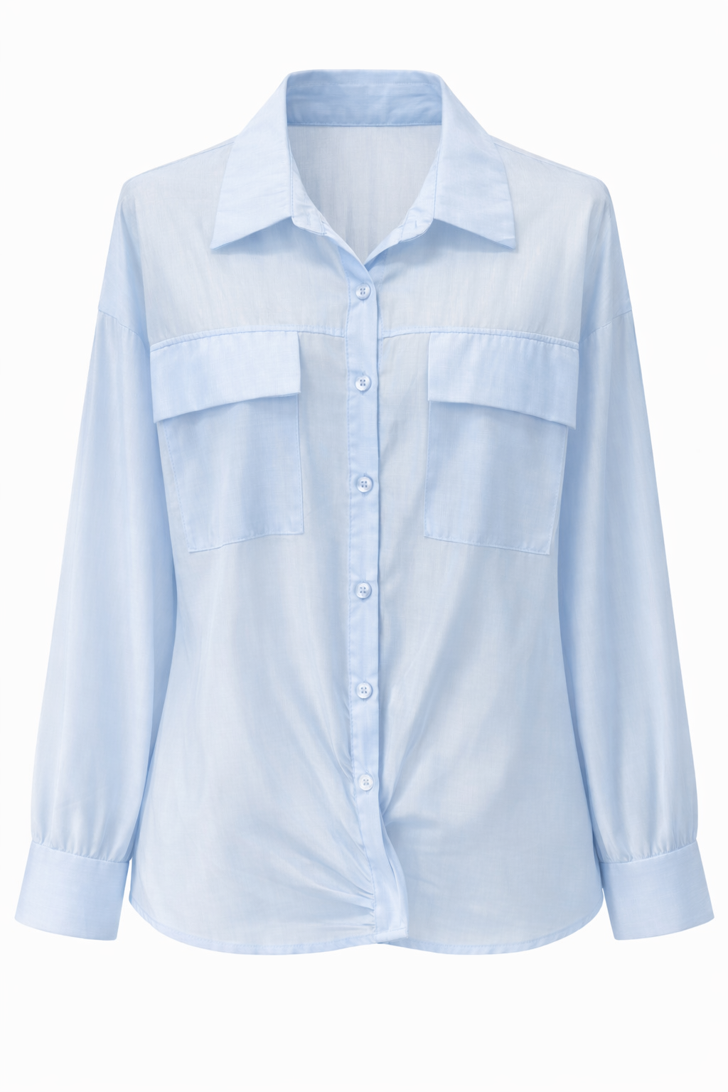 BABY BLUE SHEER BLOUSE