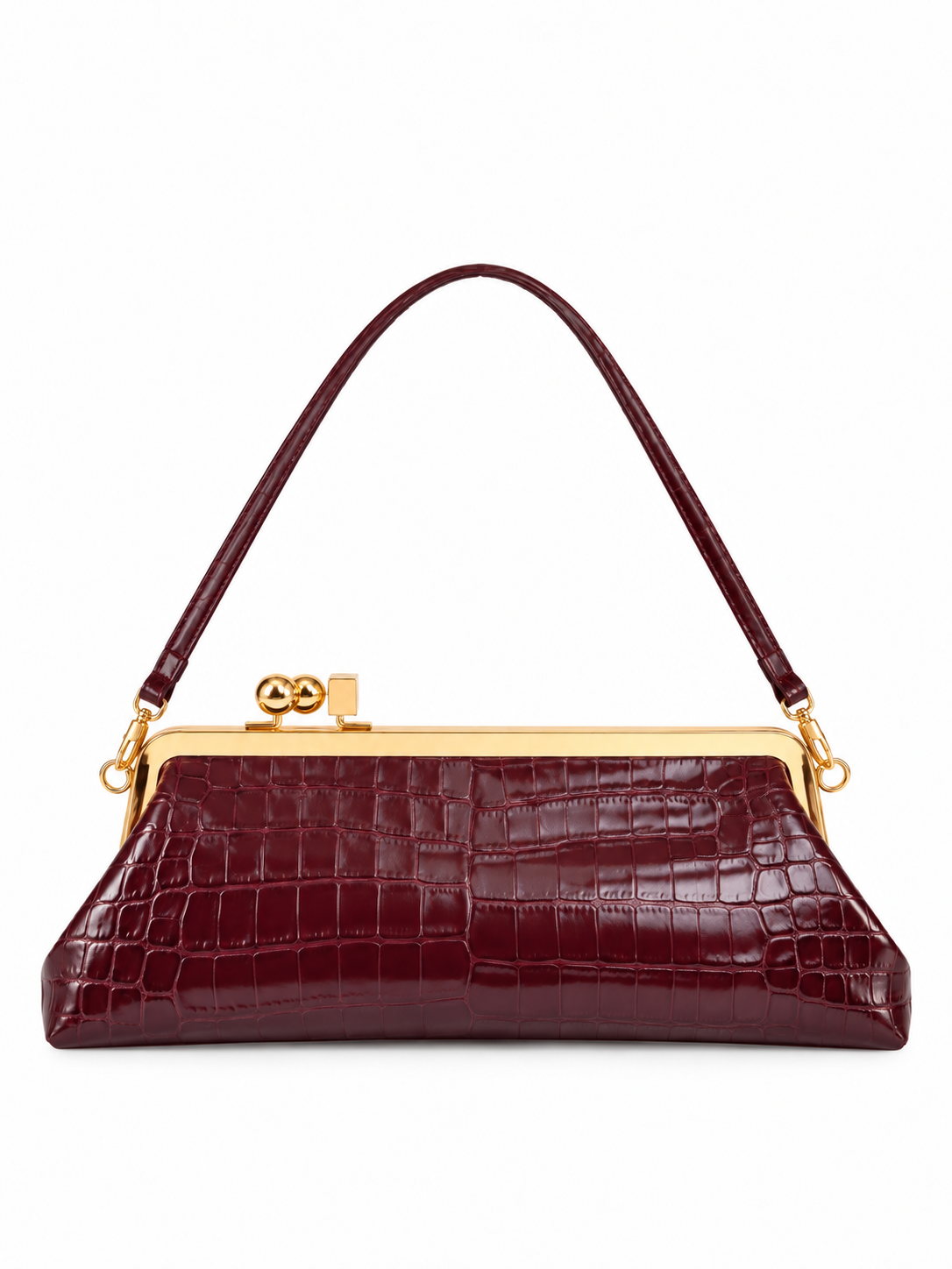 CHOCOLATE CROC FRAME BAG