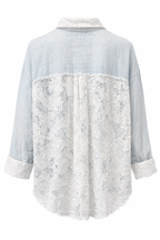 LACE DETAIL DENIM BLOUSE