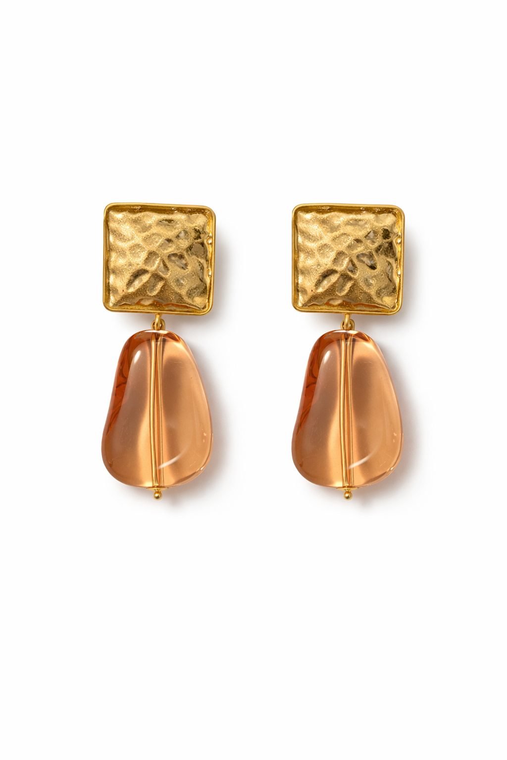 GOLD & AMBER DROP STATEMENT EARRINGS