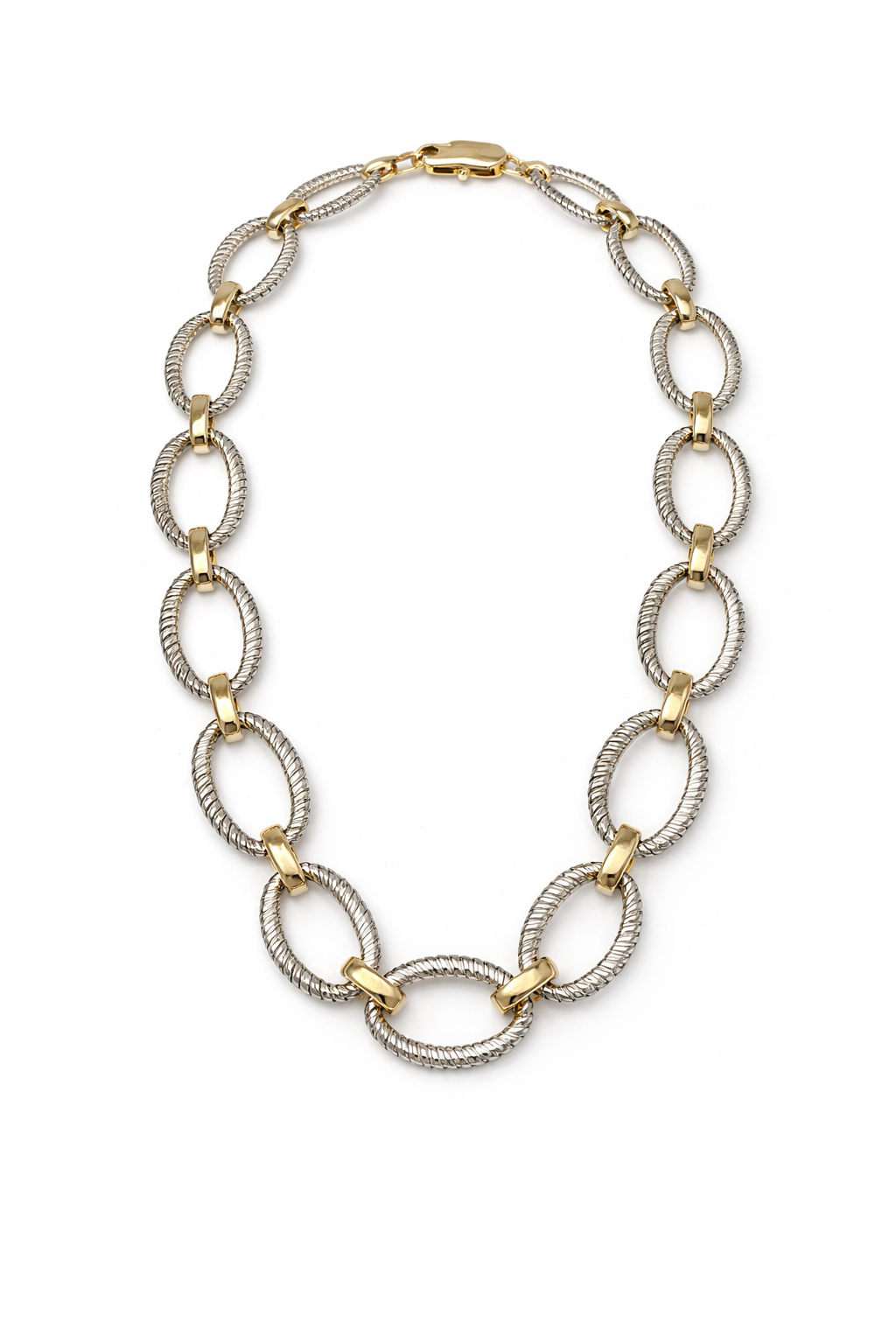 TWO-TONE LINK STATEMENT NECKLACE