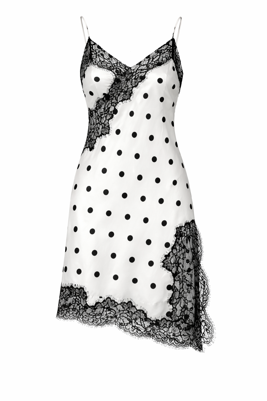 LACE POLKA DOT SLIP DRESS