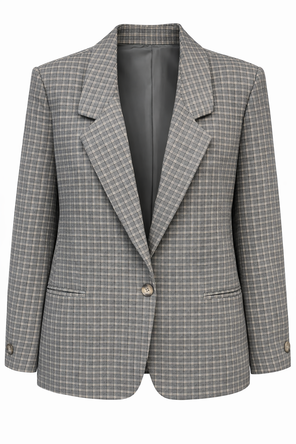 OVERSIZED PLAID BLAZER