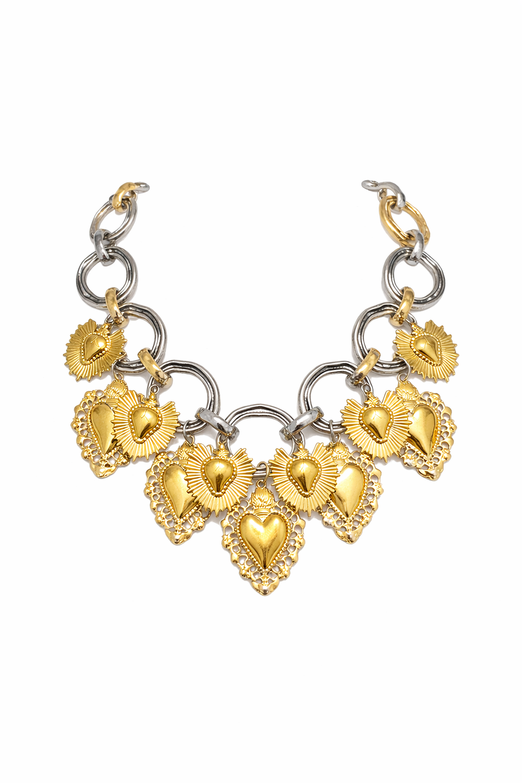 SACRED HEART CHARM STATEMENT NECKLACE