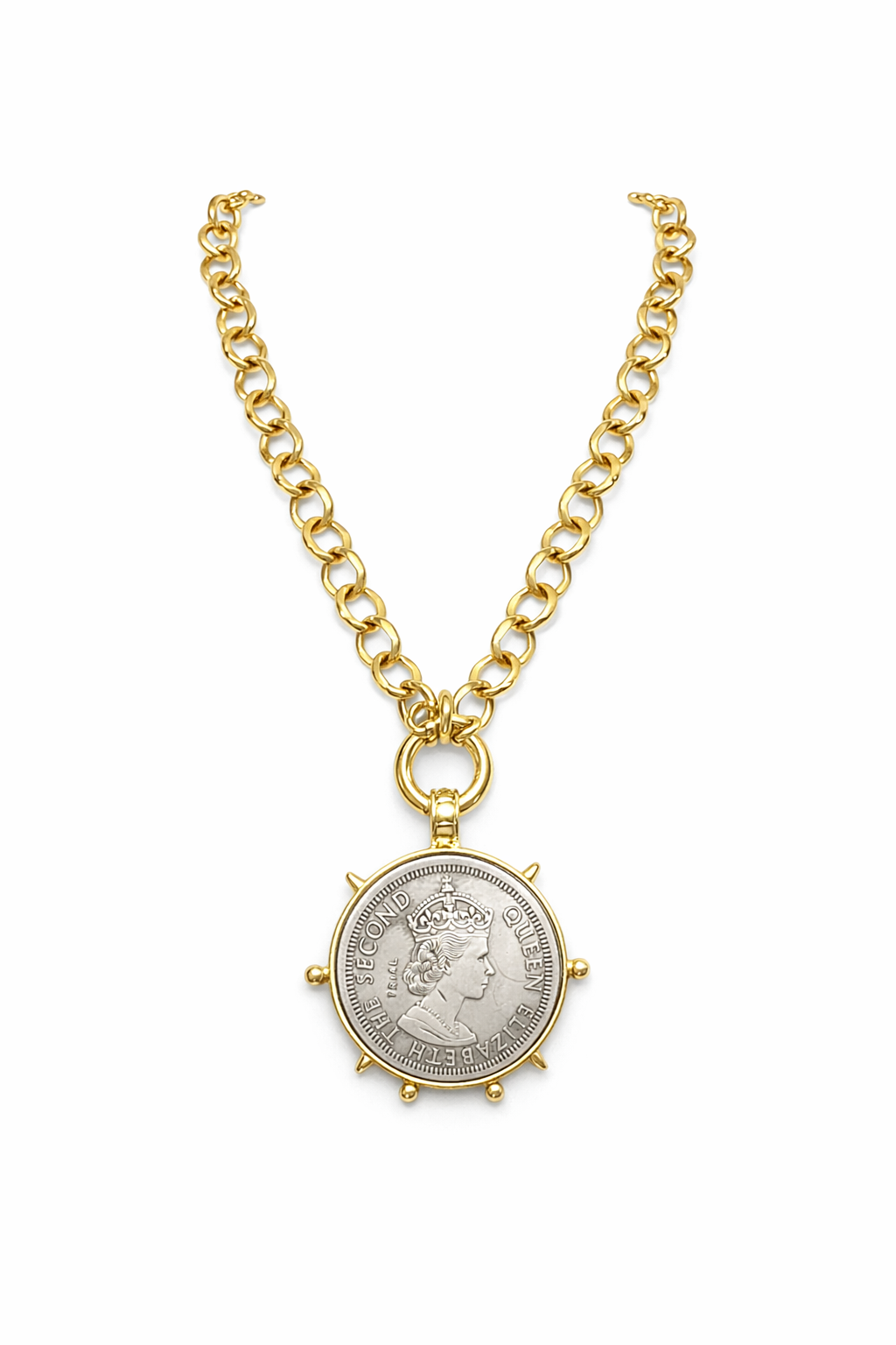 VINTAGE COIN MEDALLION NECKLACE