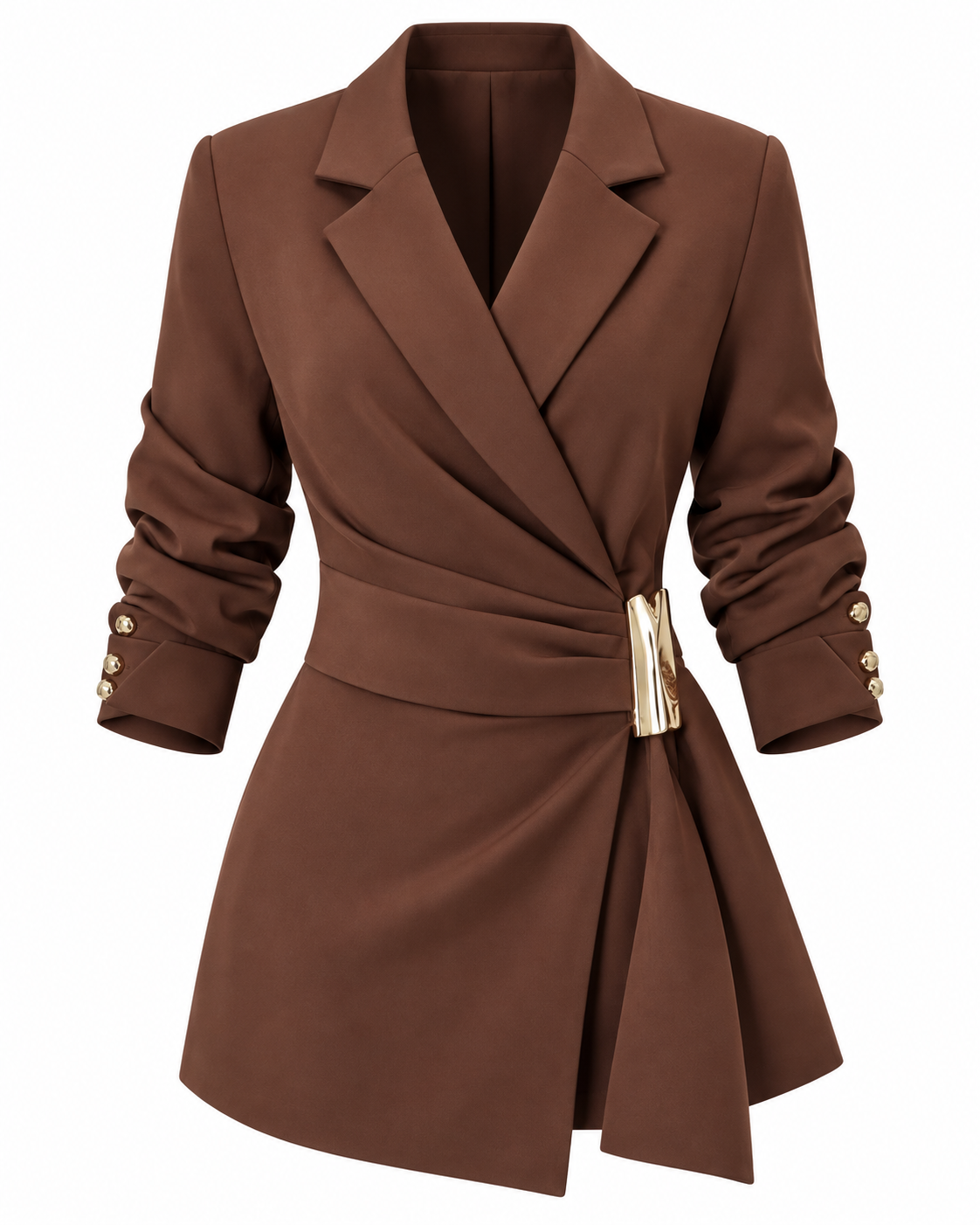 GOLD CLASP WRAP BLAZER