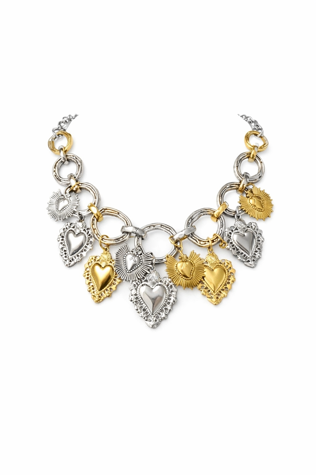 SACRED HEARTS CHARM NECKLACE