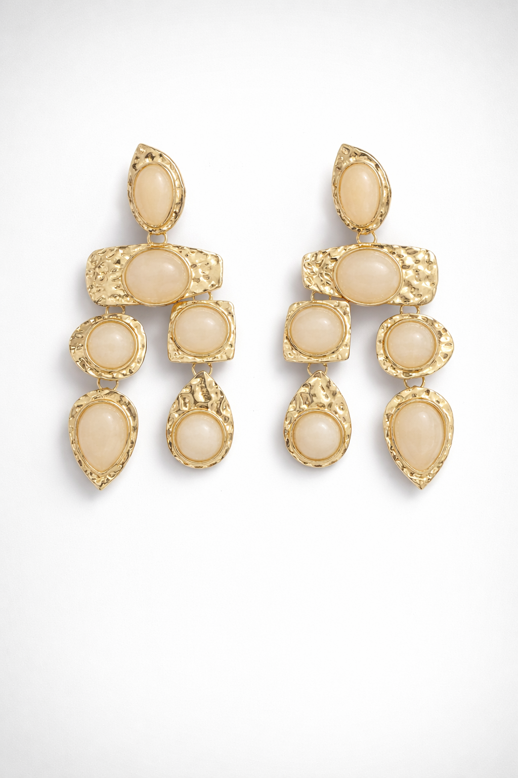GOLDEN CASCADE STATEMENT EARRINGS