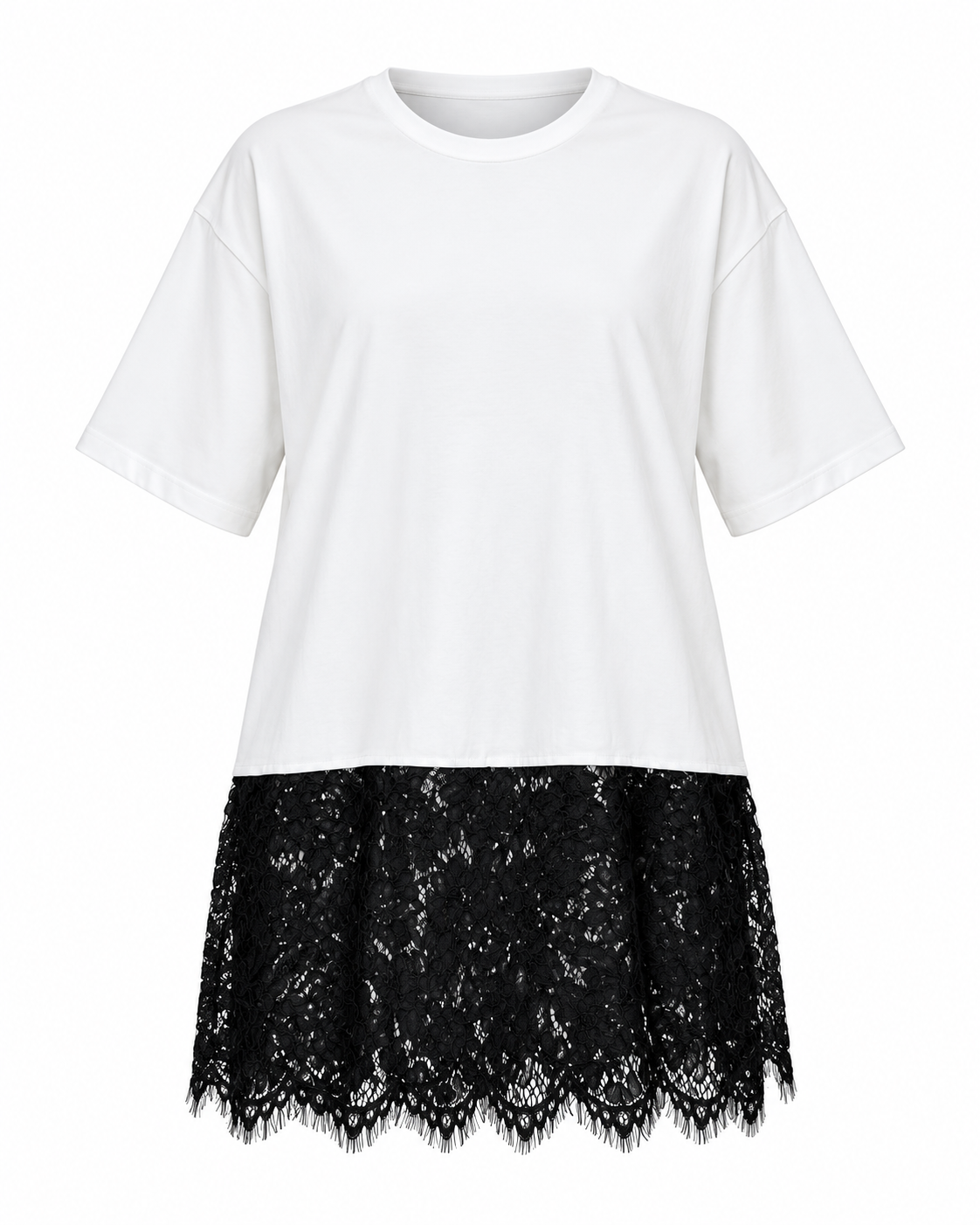 LACE HEM T-SHIRT