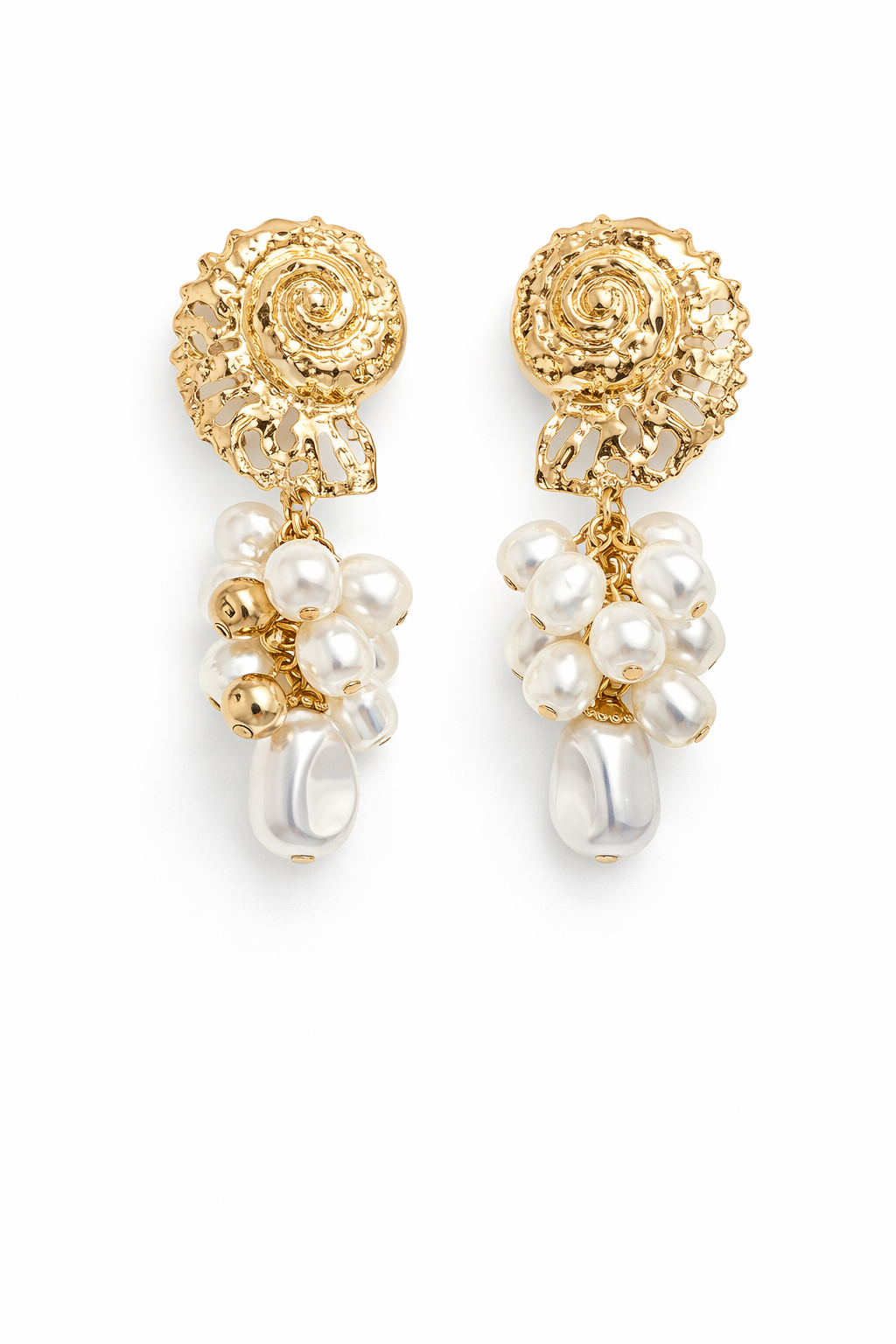 SHELL PEARL STATEMENT EARRINGS