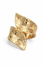 SCULPTED GOLD LEAF RING