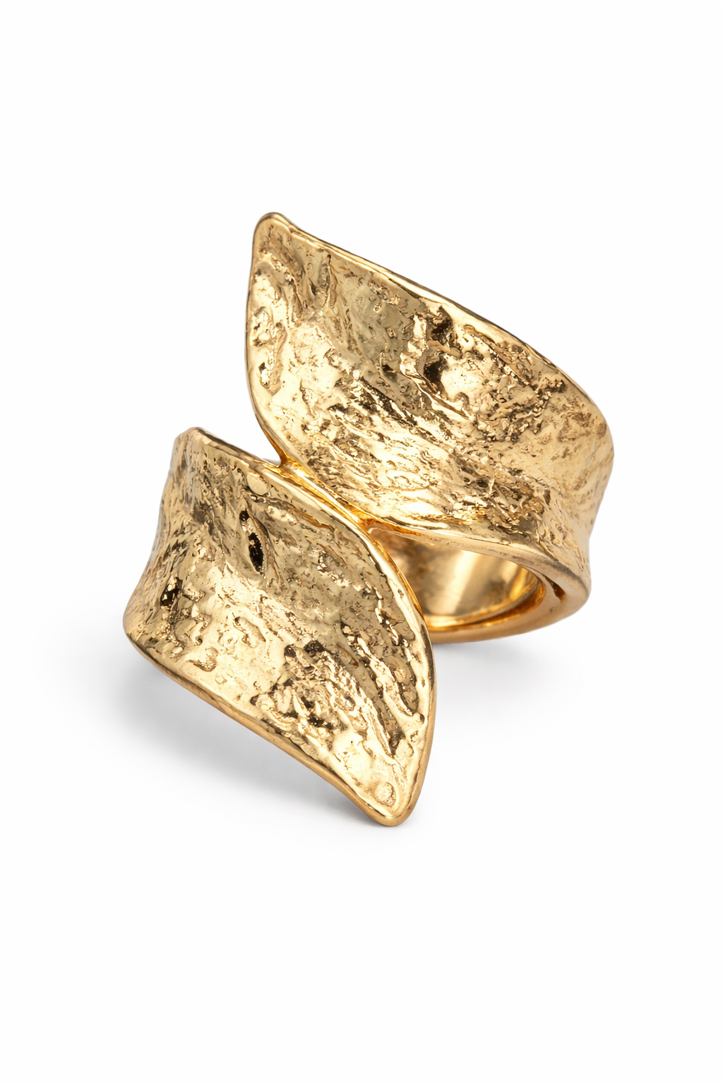 SCULPTED GOLD LEAF RING