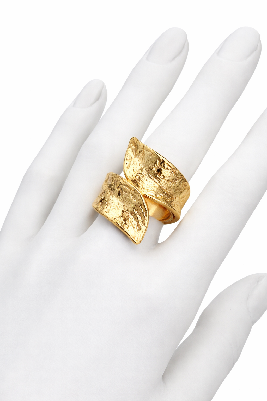 SCULPTED GOLD LEAF RING