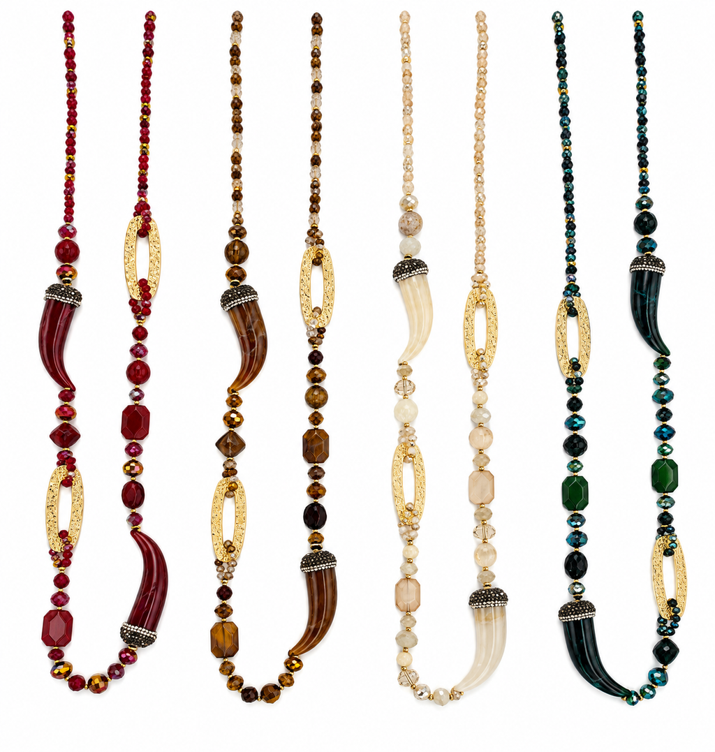 LONG HORN STATEMENT NECKLACE