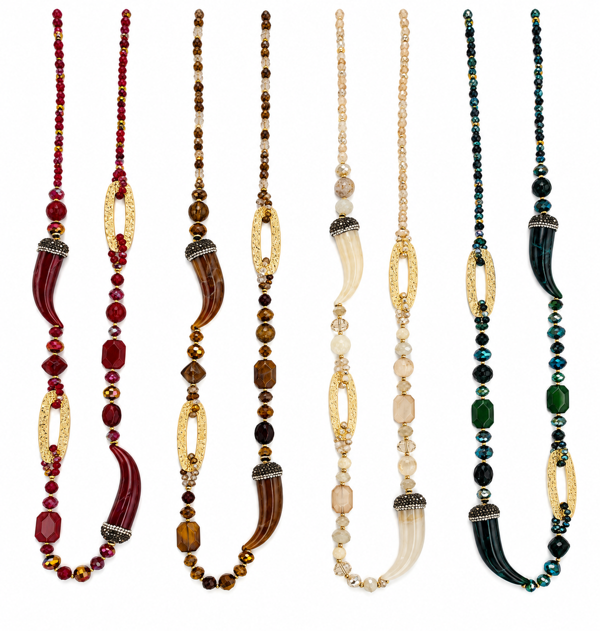 LONG HORN STATEMENT NECKLACE