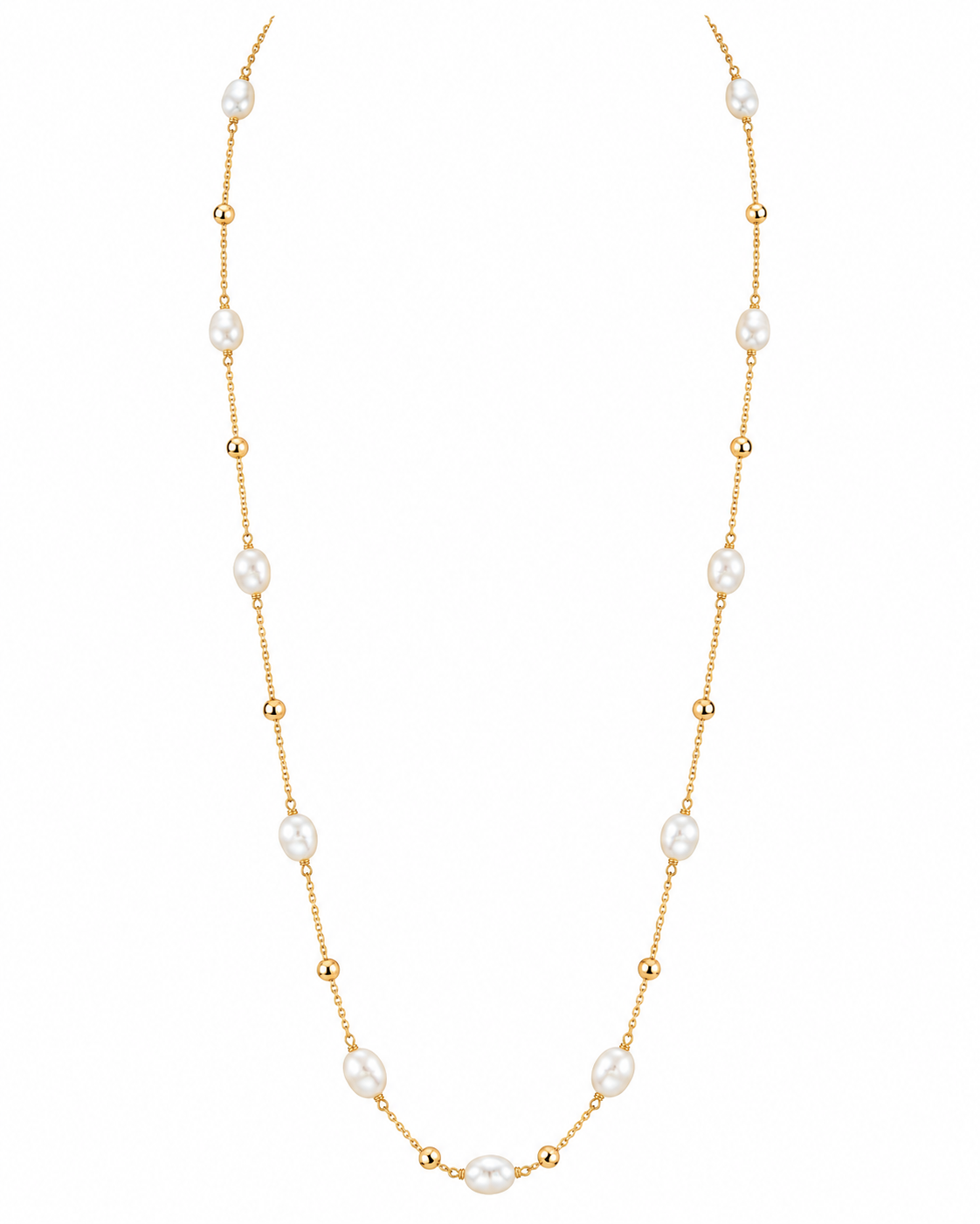 GOLDEN PEARL LONG NECKLACE