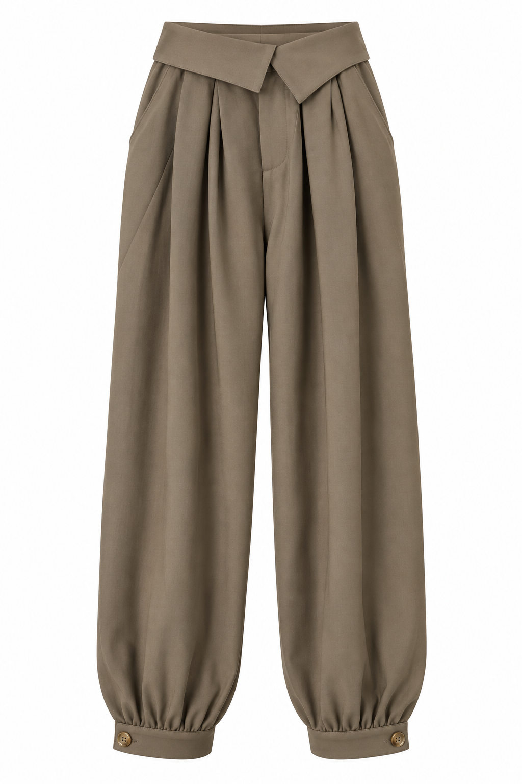 ASYMMETRIC WAIST TAPERED PANT