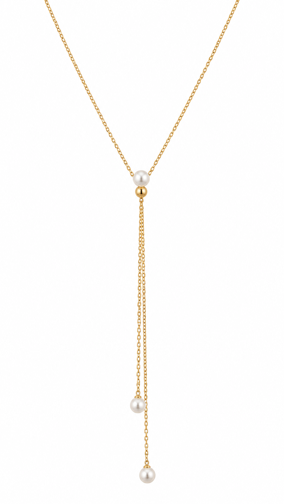 PEARL DROP LARIAT NECKLACE