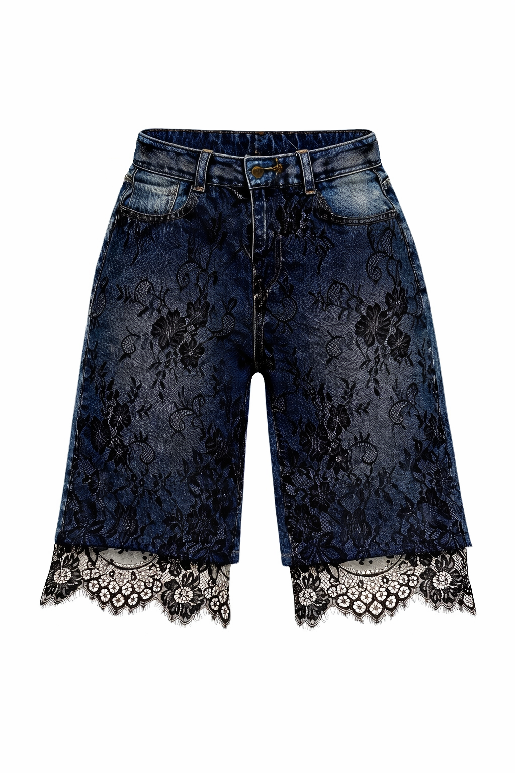 LACE OVERLAY BERMUDA SHORTS