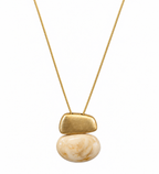 LONG AMBER STONE PENDANT NECKLACE