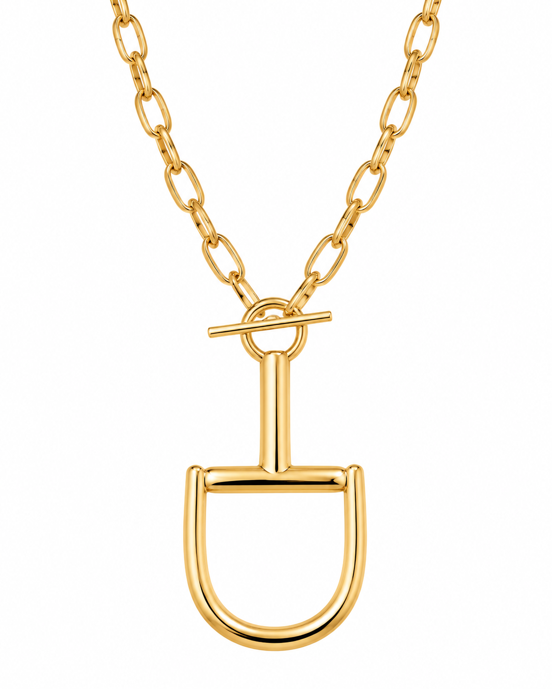 GOLD HORSEBIT PENDANT NECKLACE