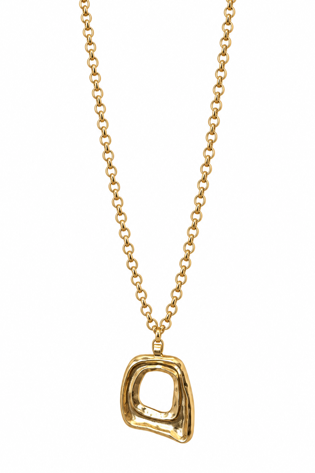 ABSTRACT GOLD LONG NECKLACE