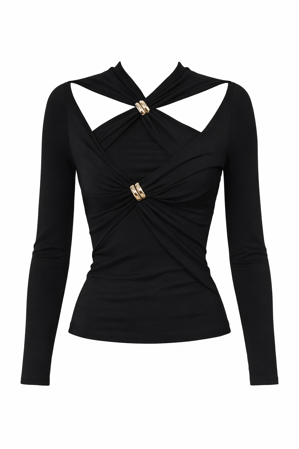 GOLD LINK DRAPE TOP