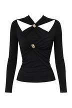 GOLD LINK DRAPE TOP