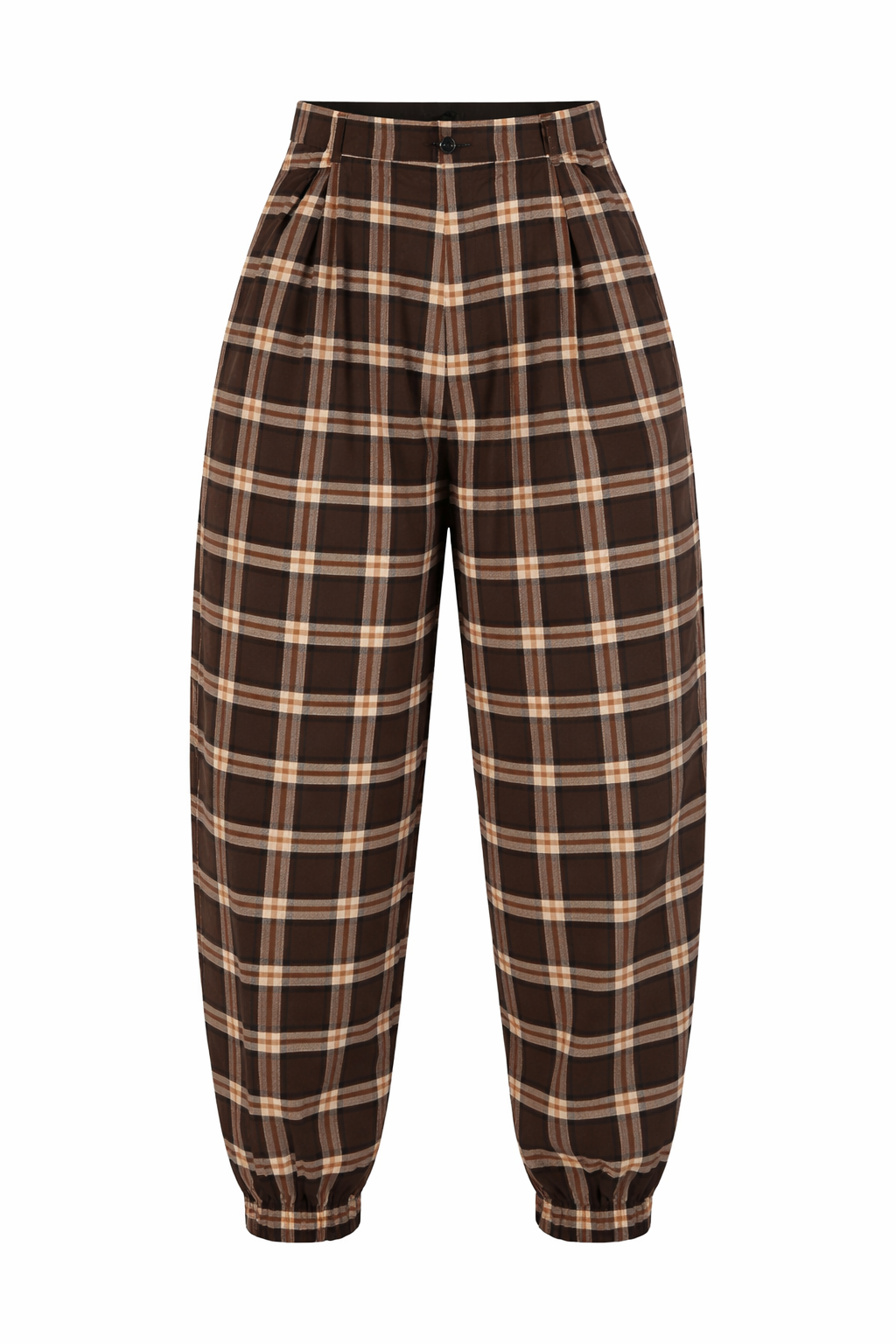 PLAID BARREL FIT PANT
