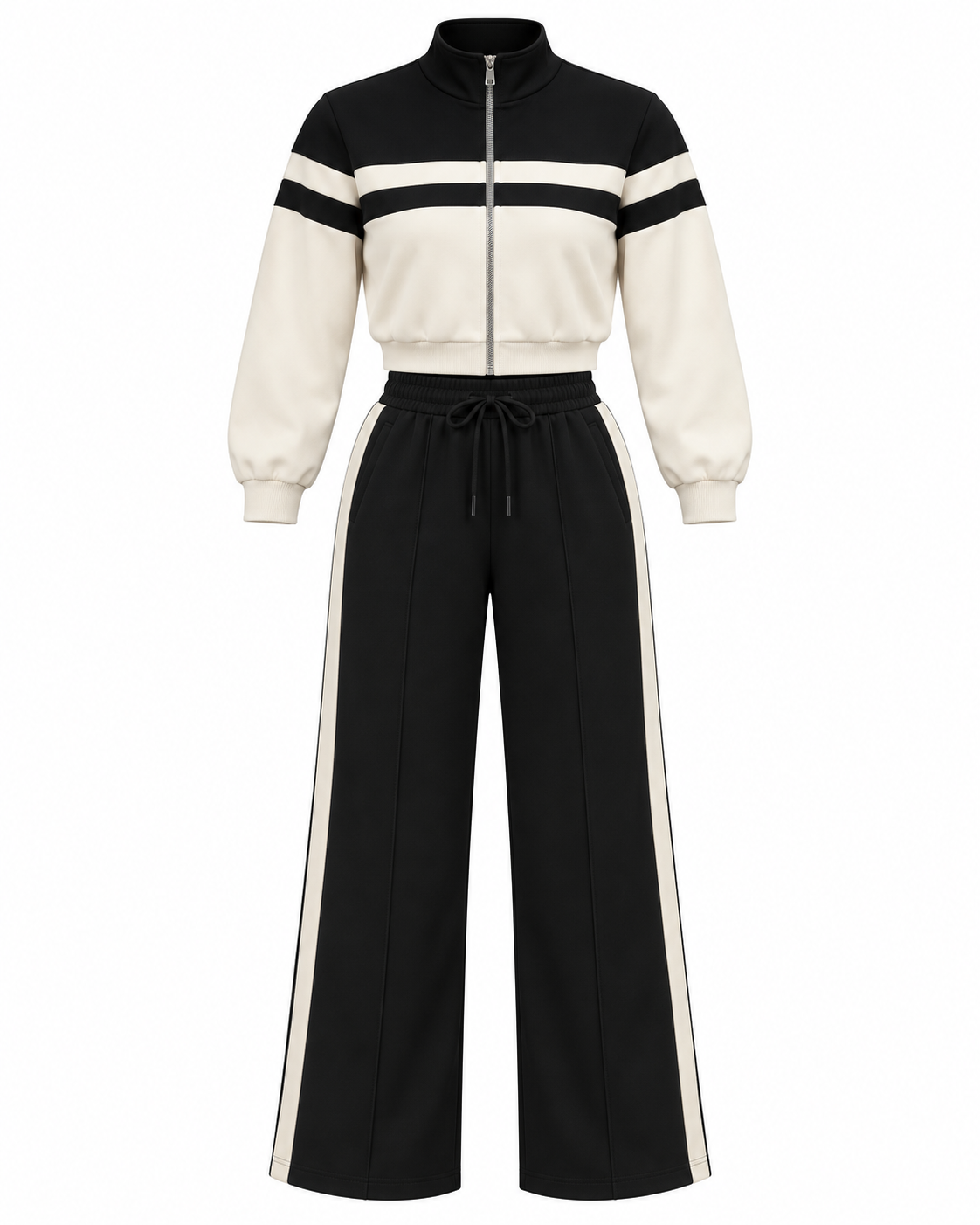 CONTRAST STRIPE TWO-PIECE SET