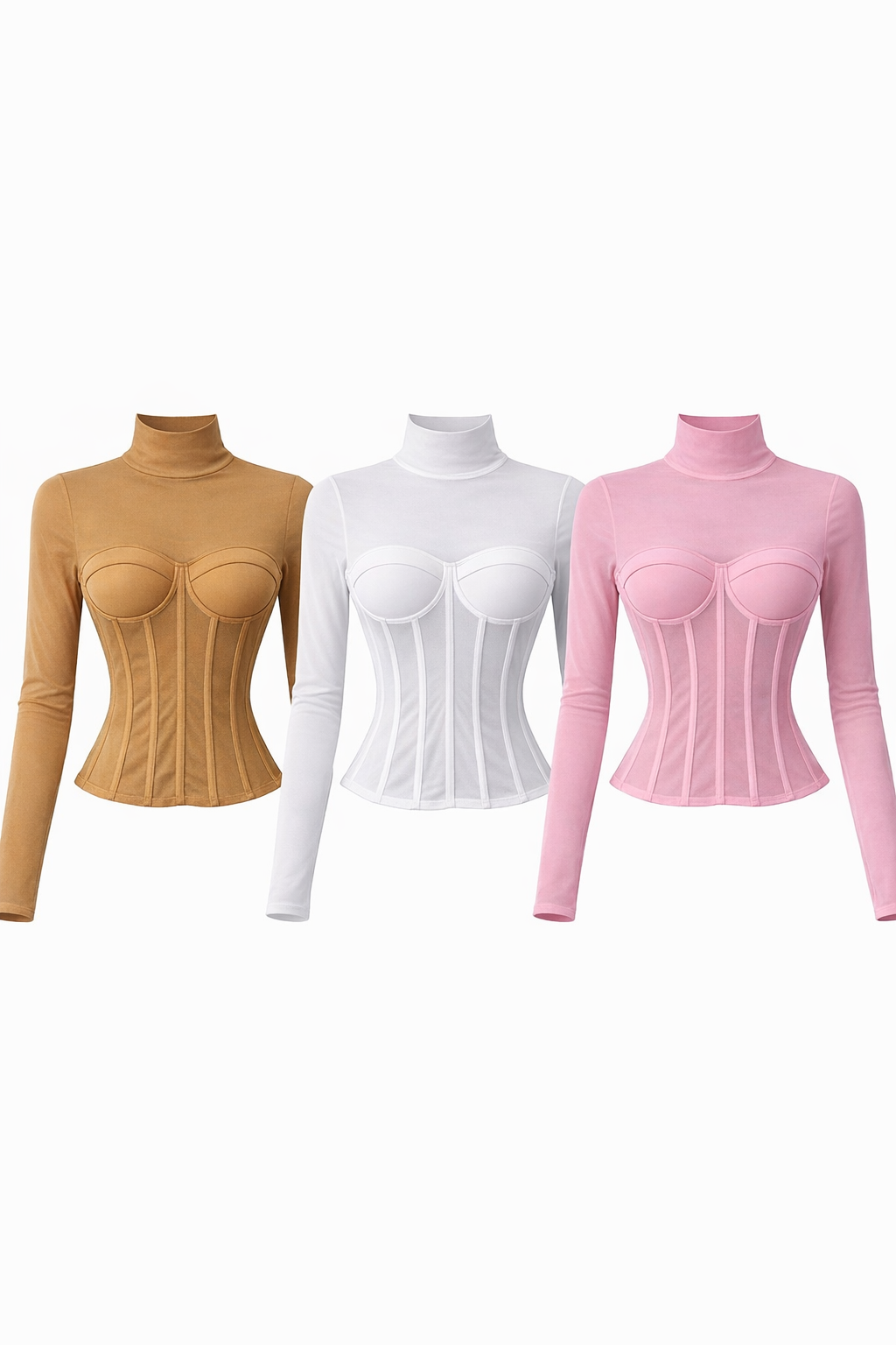 SCULPT TURTLENECK CORSET TOP