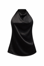 SATIN DRAPE OPEN BACK TOP