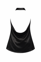 SATIN DRAPE OPEN BACK TOP