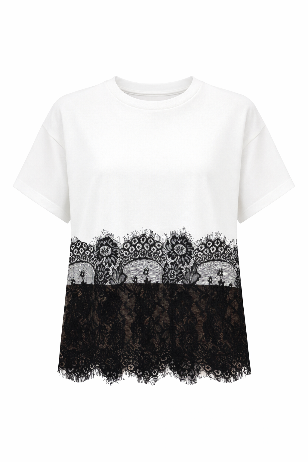 LACE CONTRAST FLOW T-SHIRT
