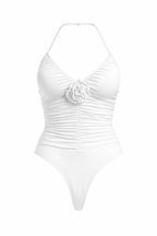 ROSE DRAPED HALTER BODYSUIT