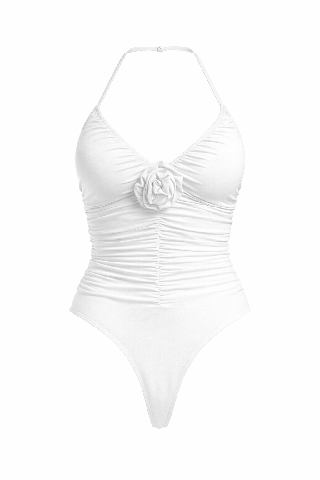 ROSE DRAPED HALTER BODYSUIT