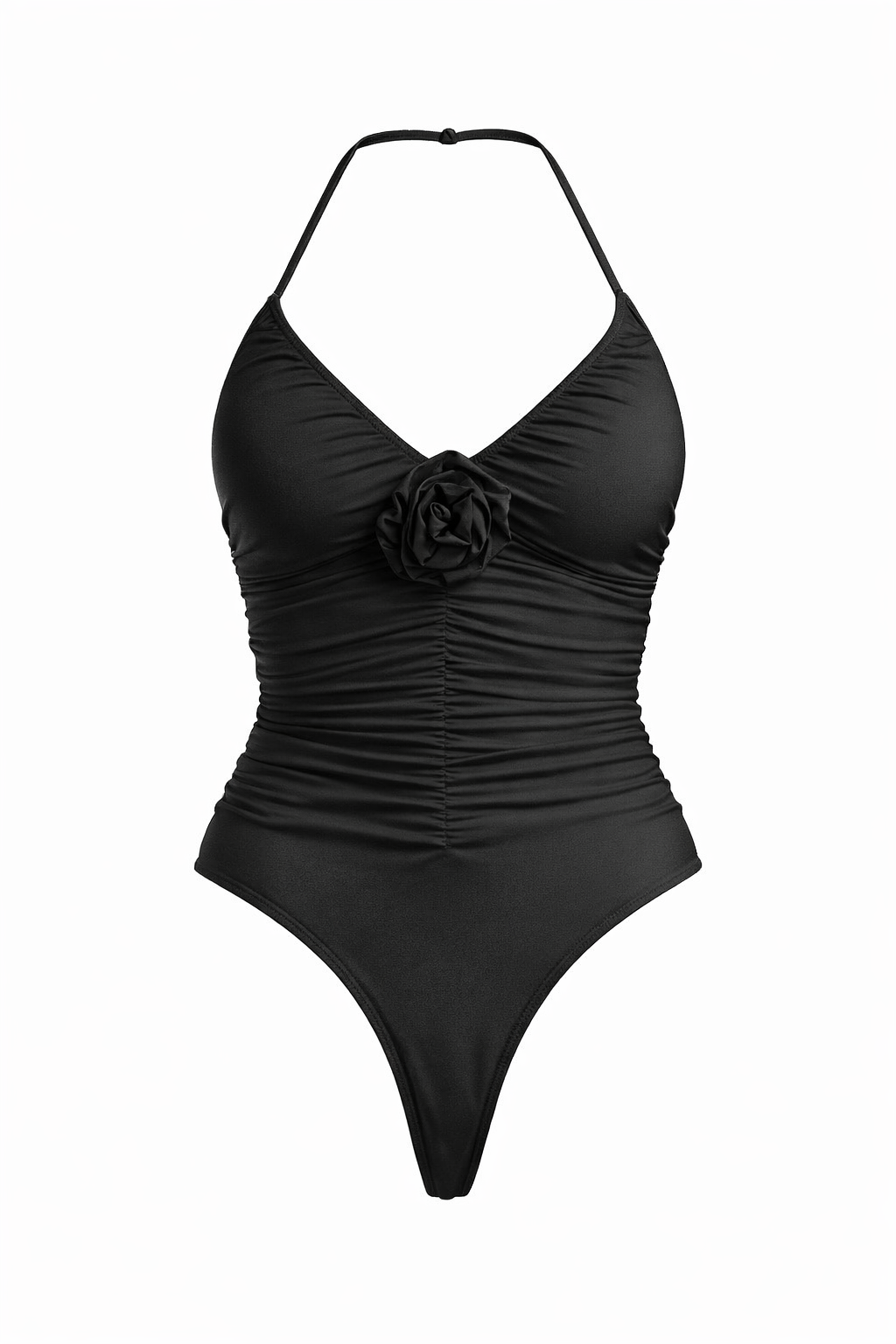 ROSE DRAPED HALTER BODYSUIT