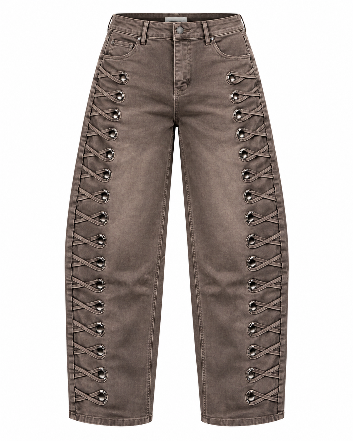 LACE DETAIL BARREL PANT