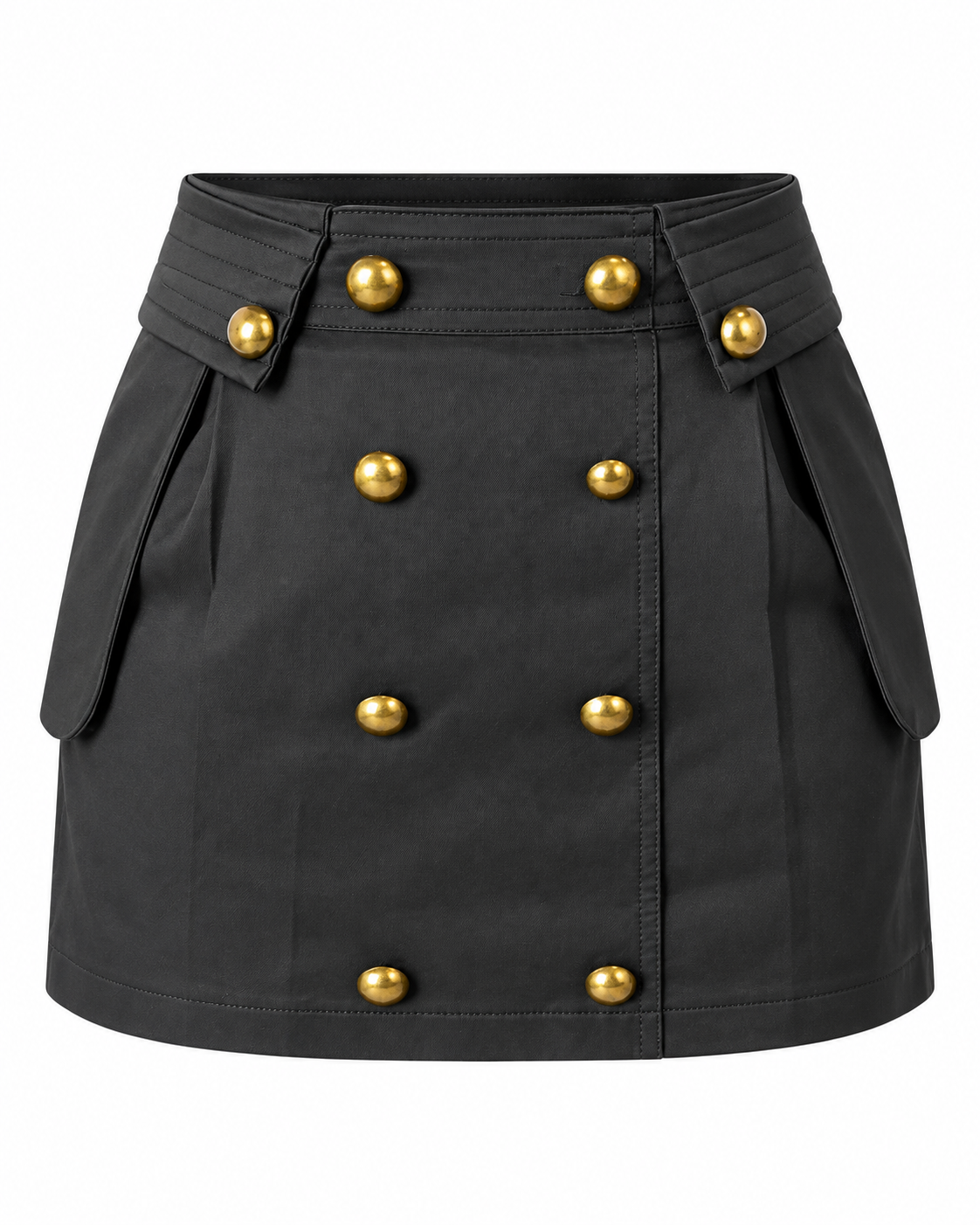 GOLD BUTTON MILITARY SKORT