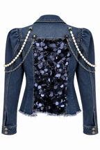 HELGA TERÁN STAR EMBELLISHED DENIM JACKET