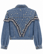 HELGA TERÁN PEARL FRINGE DENIM JACKET