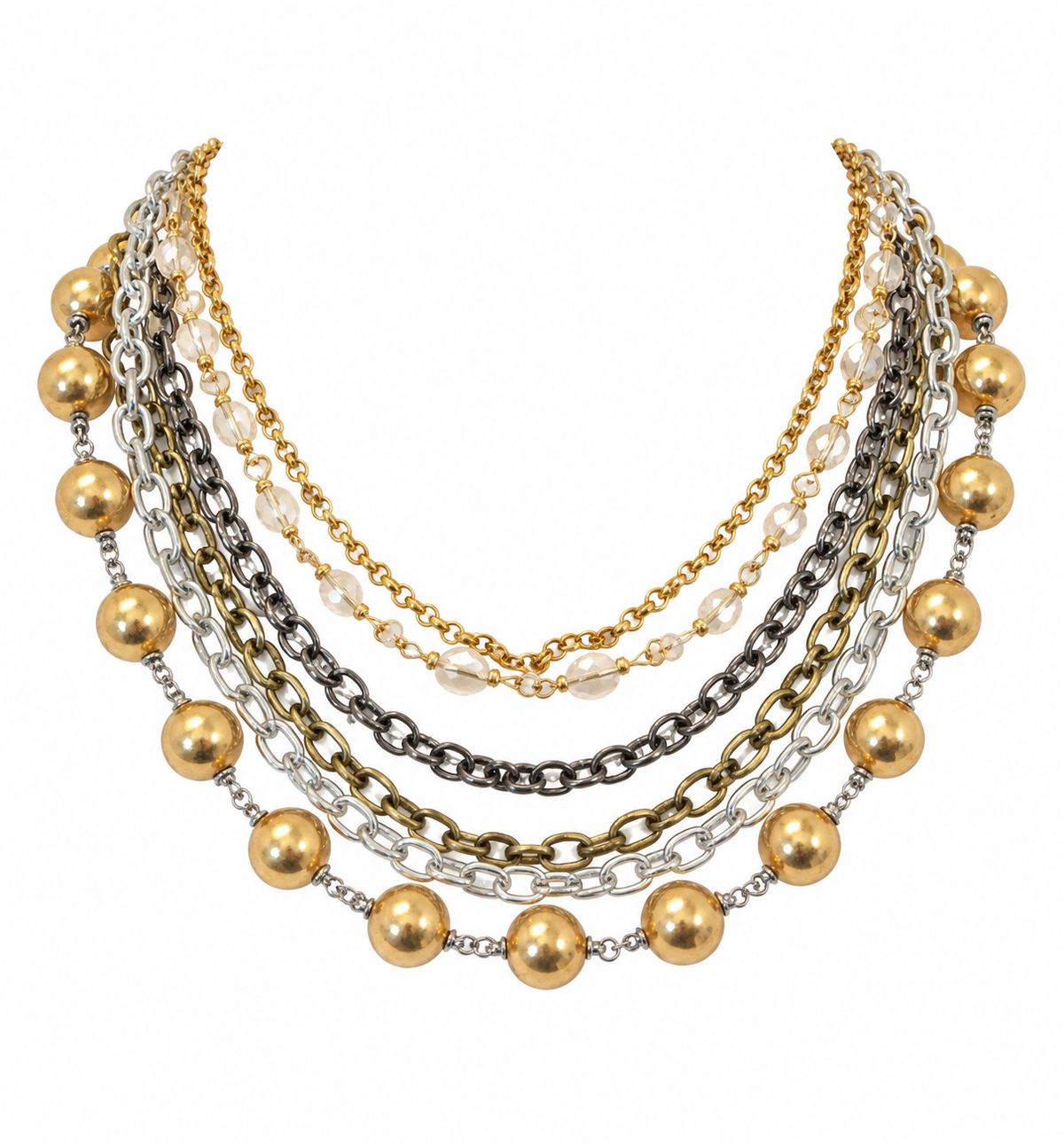MIXED METAL LAYERED NECKLACE
