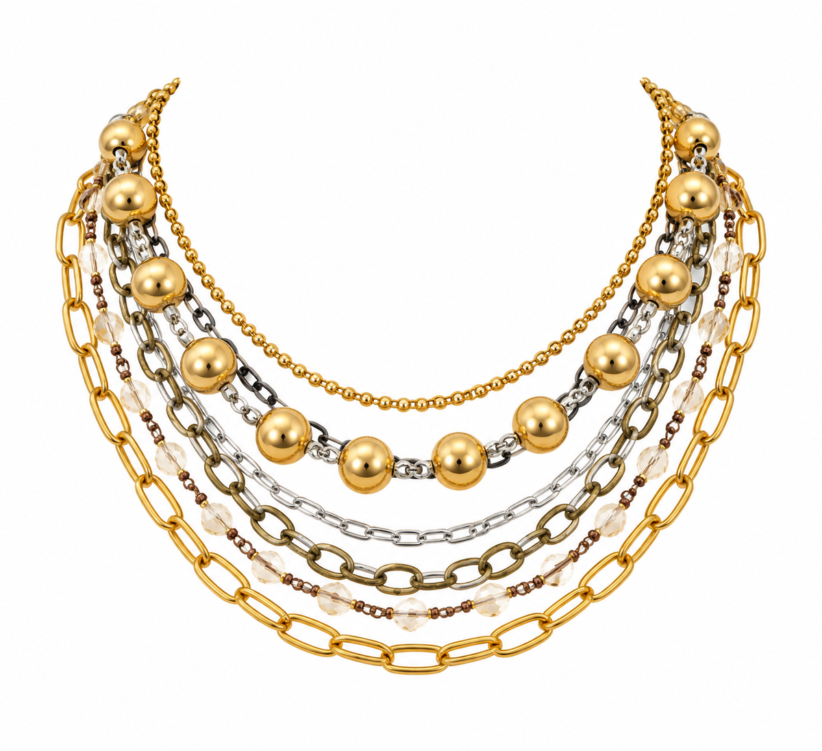 GOLDEN FUSION LAYERED NECKLACE