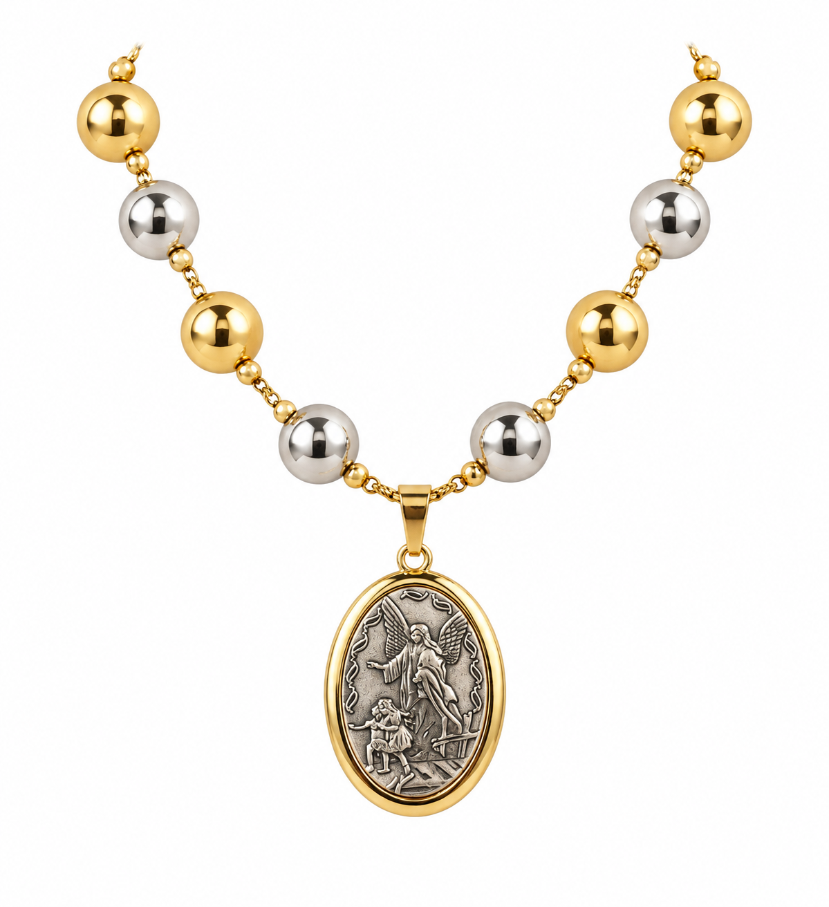 GUARDIAN ANGEL TWO-TONE NECKLACE