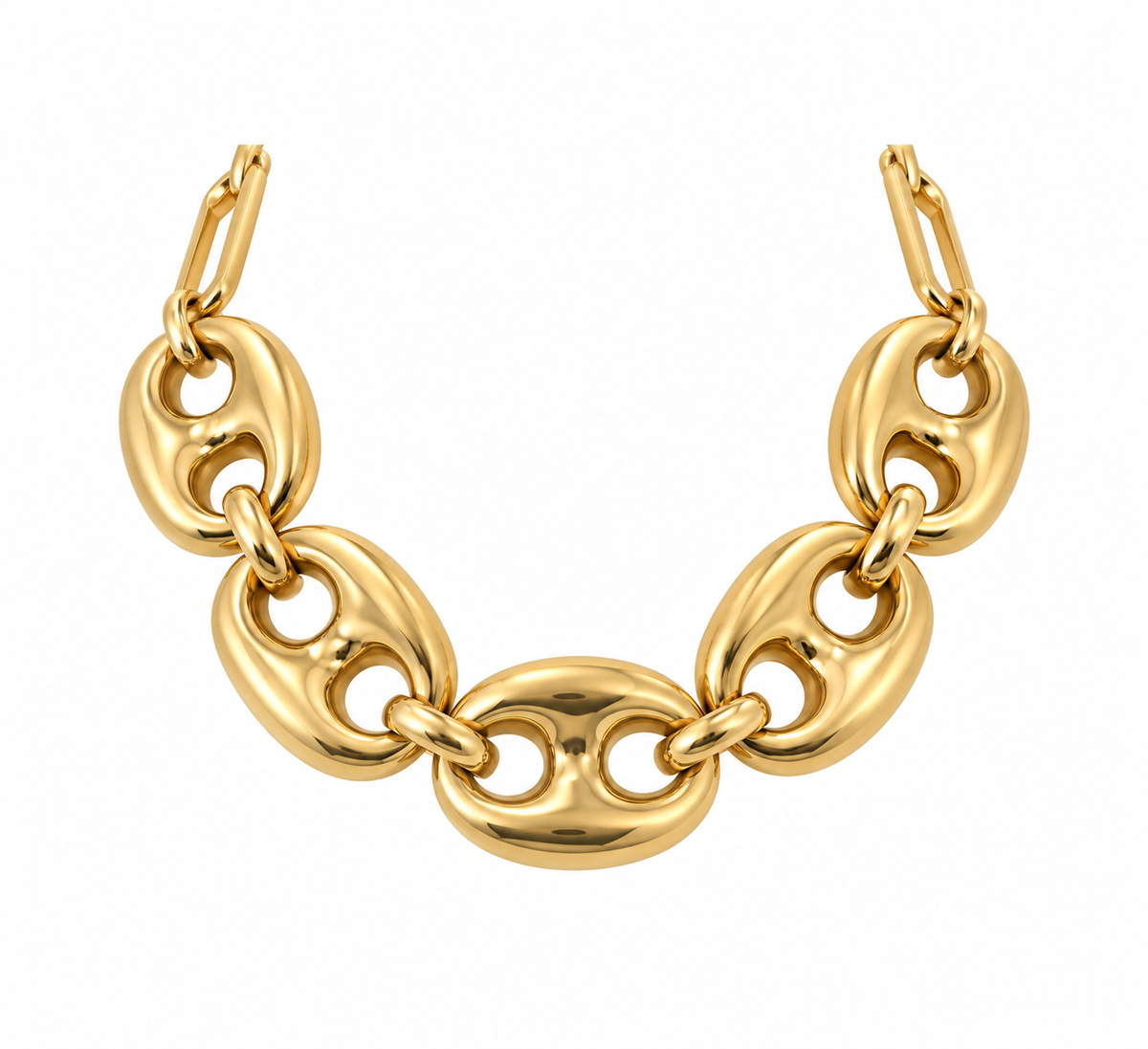 GOLD BOLD LINK STATEMENT NECKLACE