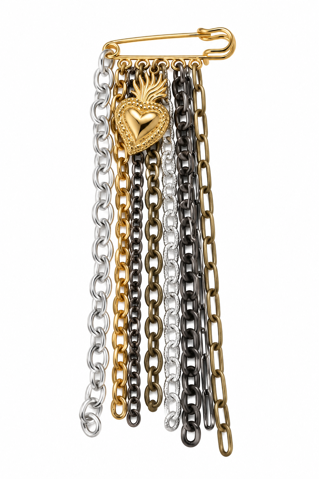 SACRED HEART MULTI-CHAIN PIN