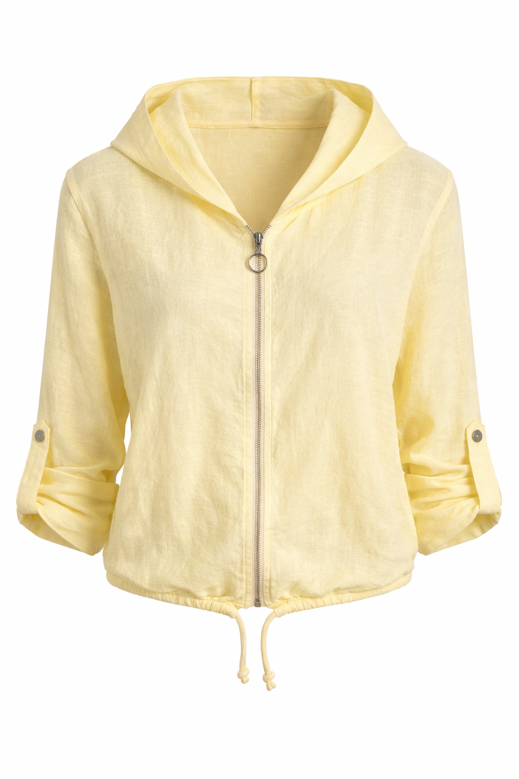 LINEN ZIP-UP HOODIE