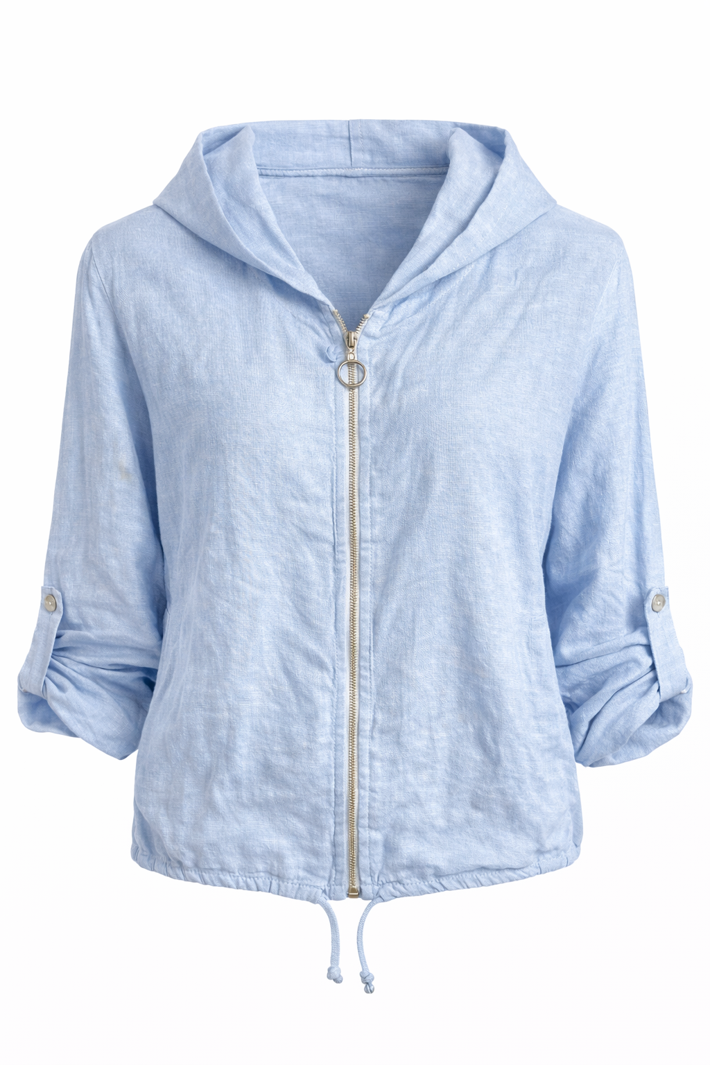 LINEN ZIP-UP HOODIE