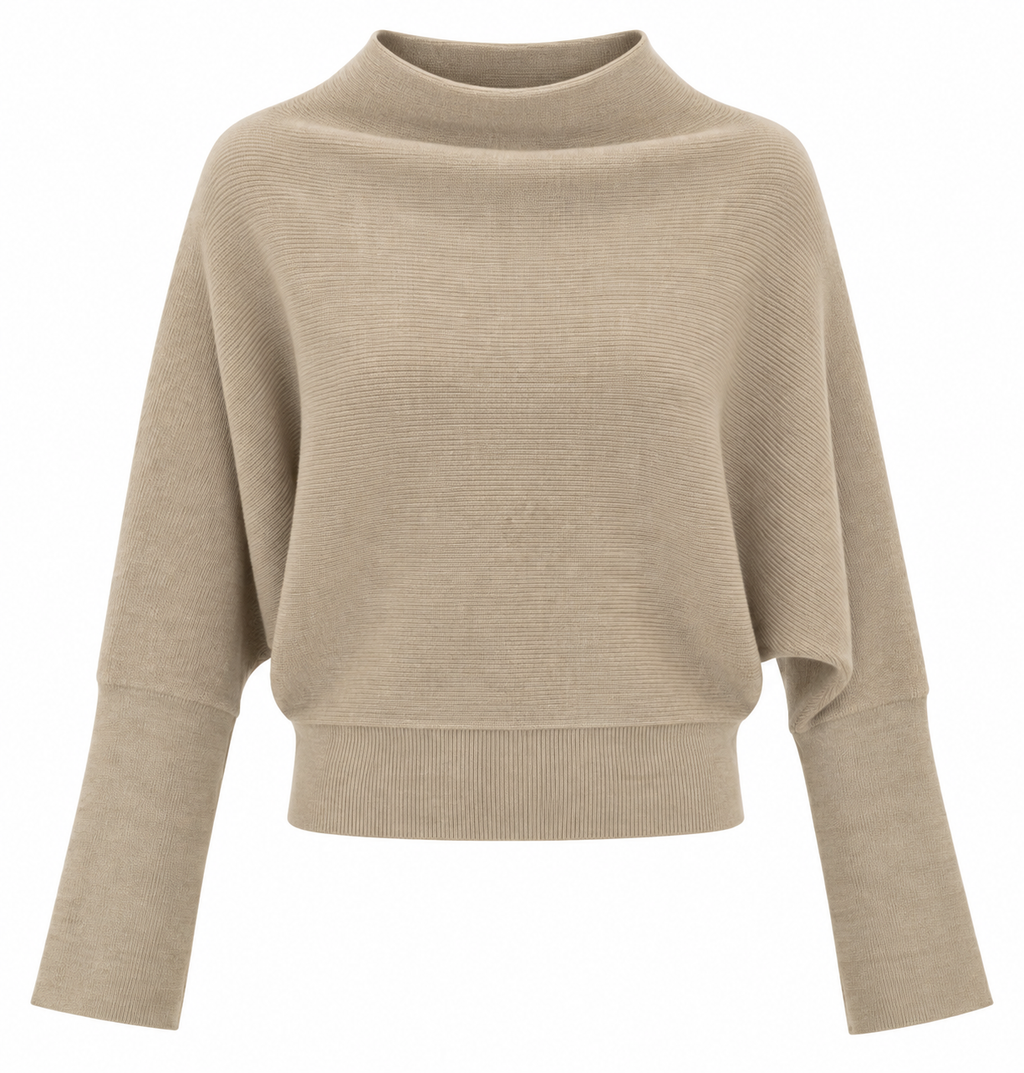RIBBED MOCK NECK SWEATER